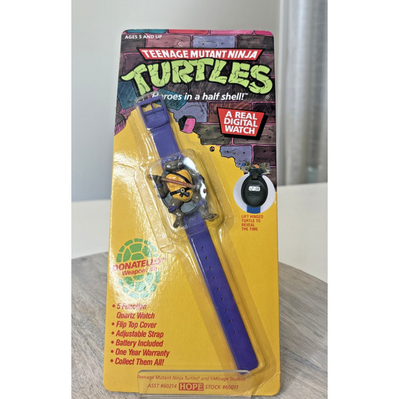 Vintage 1989 Teenage Mutant Ninja Turtles Donatello Digital Watch – Sealed NOS T - Picture 1 of 7